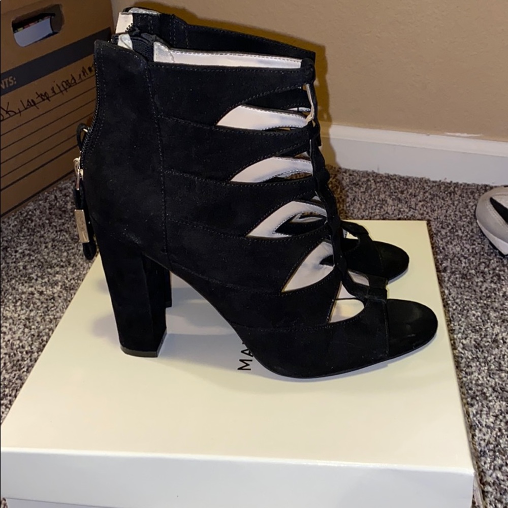 Suede black heels
